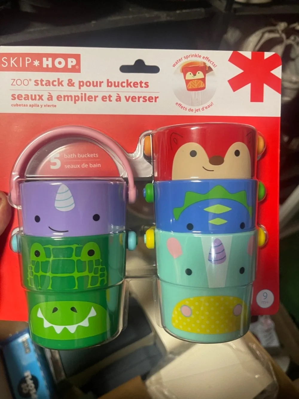 Skip Hop Kids Zoo Stack & Pour Buckets Bath Toy Set